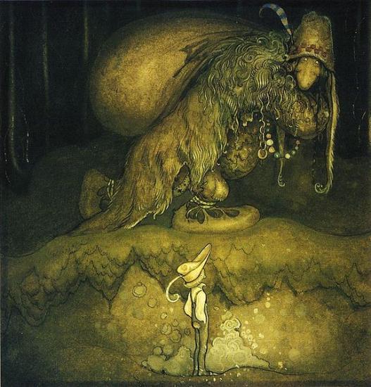 Illustration pour le conte: The boy and the trolls or The Adventure