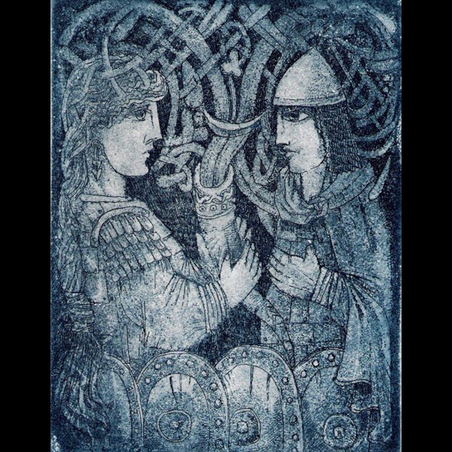 Sigurd et Valkyrie Sigrdriva - Eau-forte: Igor Filippov