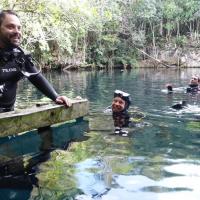 À la sortie du cénote Angelita, dans le Quintana Roo - Photo: Grégory Cattaneo