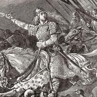 Angleterre - Æthelflæd conduisant ses guerriers au combat - Illustration: Cassell's Illustrated History of England