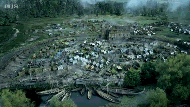 Reconstitution du camp viking à Torksey - photo BBC
