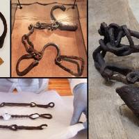 Chaînes d'esclaves découvertes à Birka en Suède, à Neu Nieköhr en Allemagne, à Linn Duchaill en Irlande et à Trelleborg au Danemark - Photos: Musée historique suédois