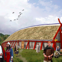 Danemark - Débat scientifique sur la couleur des bâtiments vikings - Photo: Sagnlandet Lejre