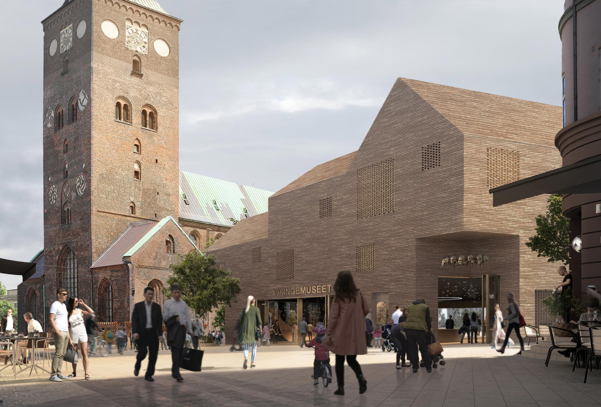 Danemark - Représentation provisoire du nouveau musée viking et de la place en centre ville d'Aarhus - Illustration: Transform et Vega Landscape pour la municipalité d'Aarhus