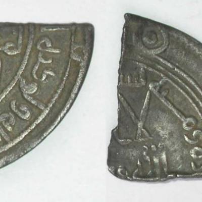 Dirhams d'argent ixieme siecle decouverts a torksey coupes en plus petites unites d echange par les vikings