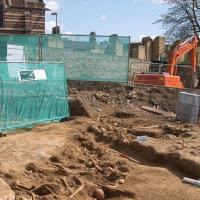 Fouille archéologique en 2008 du charnier de la Saint Brice sur le site du St John's College de l'Université d'Oxford - Photo: Thames Valley Archaeological Services