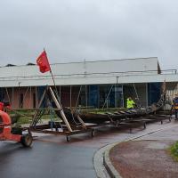 France - L'association Les Voiles norroises construit un esnèque à Carentan- Photo: Les voiles norroises