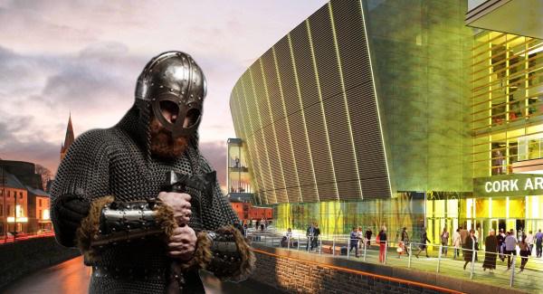 Irlande - Le projet de construction du Centre culturel de Cork menacé par les Vikings pour un poisson d'Avril - Montage photo Idavoll