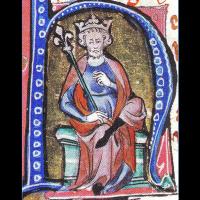 Knut le Grand représenté dans l'enluminure d'un manuscrit médiéval