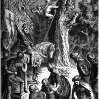 La destruction de l'Irminsul par Charlemagne - Illustration: Heinrich Leutemann