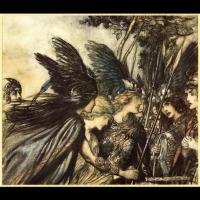 Les Valkyries, illustrées pour la tétralogie de Richard Wagner, L'Anneau du Nibelung, par Arthur Rackham
