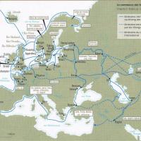 Carte des itinéraires et des marchandises