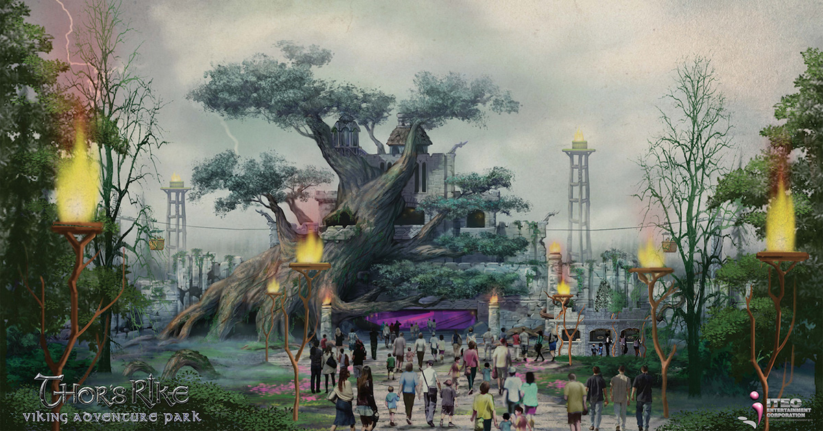 Entrée principale du parc d'attraction 