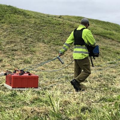 Norvège - Le tumulus d'Opphaug dans le Trøndelag pourrait accueillir un bateau tombe tel que celui d'Oseberg - Photo: Ingrid Lindgaard Stranden