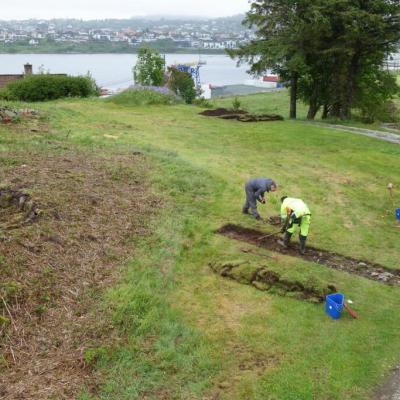 Norvège - Salhushaugen, fouillé en 2022 est l'une des 3 tombes royales du début de l'Âge Viking découvertes à Karmøy - Photo: Musée Archéologique, UiS