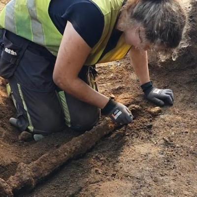 Norvège - Une épée viking vieille de 1200 ans mise au jour sur le site de Vinjeøra - Photo: NTNU Vitenskapsmuseet