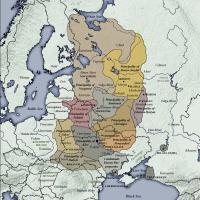 Principautés de la Rus' de Kiev entre 1054 et 1132 - Source: Wikipédia