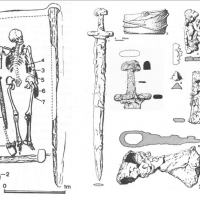 République Tchèque - Représentation de la sépulture du guerrier du château de Prague et de son contenu - Illustration: Cambridge University Press