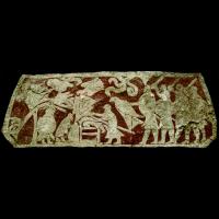 Sacrifice à Odin, fragment de la pierre de Stora Hammars I, Lärbro ( Suède)
