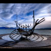 Sólfar, le voyageur du soleil - Sculpture de Jón Gunnar Árnason, Reykjavík, Islande